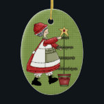 Mrs. Claus Ceramic Christmas Ornament<br><div class="desc">Text can be added to this ornament to make a personalised holiday gift. If you need help, just click on the contact link below to send the designer a personal detailed message.</div>