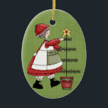 Mrs. Claus Ceramic Christmas Ornament<br><div class="desc">Text can be added to this ornament to make a personalised holiday gift. If you need help,  just click on the contact link below to send the designer a personal detailed message.</div>