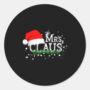 Mrs Claus Christmas Couples Matching Her Xmas Paja Classic Round Sticker