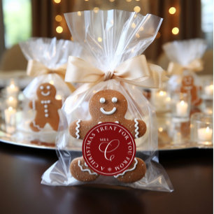 Mrs. Claus Christmas Treat Red Christmas Classic Round Sticker