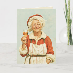 Mrs Claus Christmas Wine Break Card