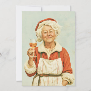 Mrs Claus Christmas Wine Break Invitation