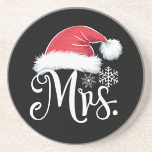 Mrs Claus Couples Matching Christmas Pyjamas Santa Coaster