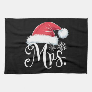 Mrs Claus Couples Matching Christmas Pyjamas Santa Tea Towel