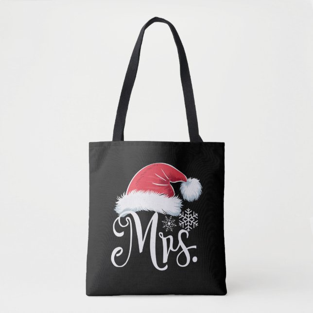 Mrs Claus Couples Matching Christmas Pyjamas Santa Tote Bag (Front)