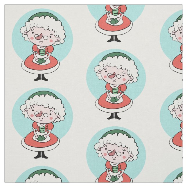 Mrs. Claus custom fabric (Swatch)
