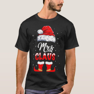 Mrs Claus Elf Matching Christmas Pajamas Santa San T-Shirt