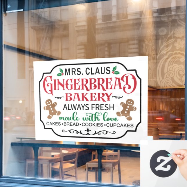 Mrs. Claus gingerbread bakery Christmas  (Cafe Window)