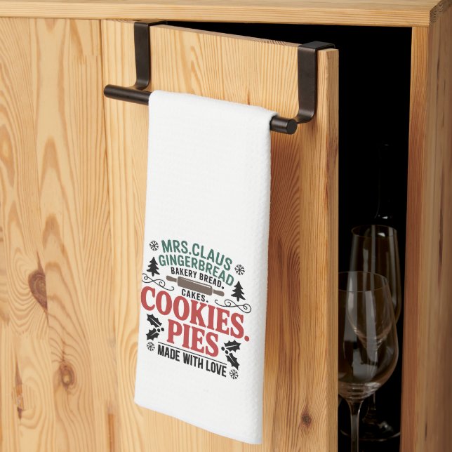 Mrs. Claus Gingerbread bakery  Tea Towel (Thirds Fold)