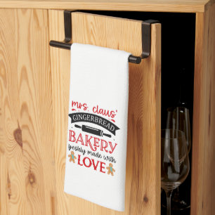 Mrs. Claus Gingerbread bakery  Tea Towel