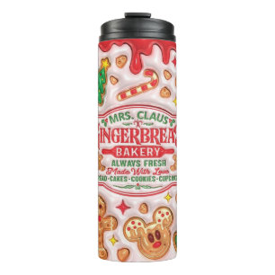 Mrs. Claus Gingerbread Bakery Thermal Tumbler