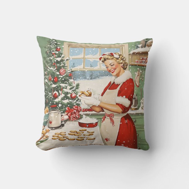 Mrs. Claus Holiday Baking Delight Cushion (Front)