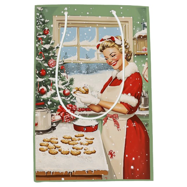Mrs. Claus Holiday Baking Delight Medium Gift Bag (Front)