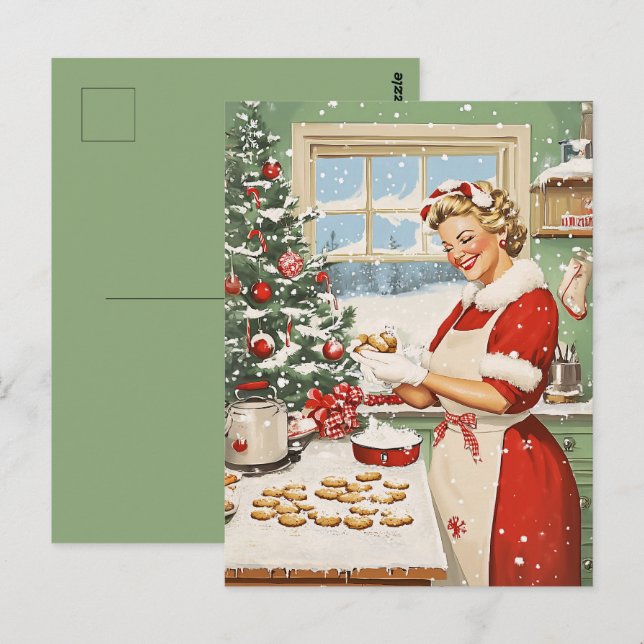 Mrs. Claus Holiday Baking Delight Postcard (Front/Back)