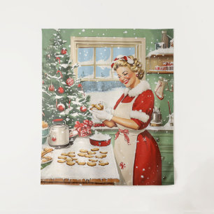 Mrs. Claus Holiday Baking Delight Tapestry