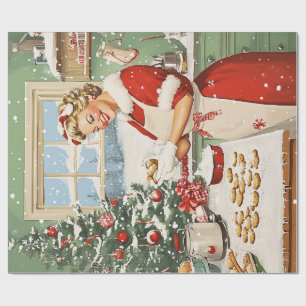 Mrs. Claus Holiday Baking Delight Wrapping Paper