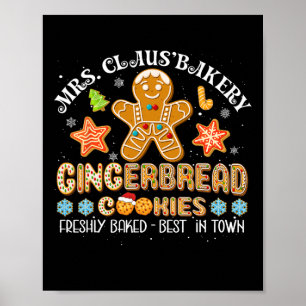 Mrs Claus Kery Gingerbread Cookies Christmas Famil Poster