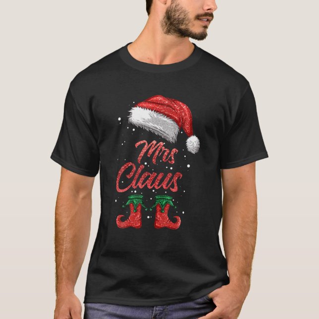Mrs Claus Matching Family Merry Christmas Santa Fu T-Shirt (Front)