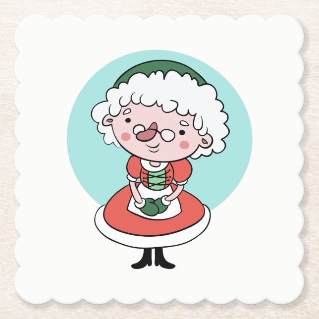Mrs. Claus paper coasters (Front)