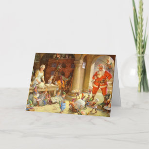 Mrs. Claus & Santas Elves baking Christmas Cookies Holiday Card