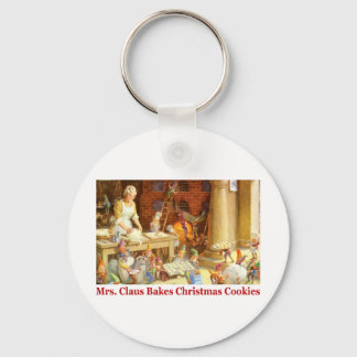 Mrs. Claus & the Elves Bake Christmas Cookies Key Ring