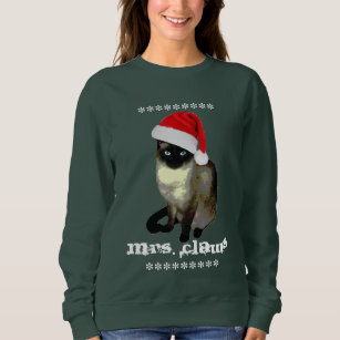 Mrs. Claws Siamese Cat Ugly Christmas Sweater