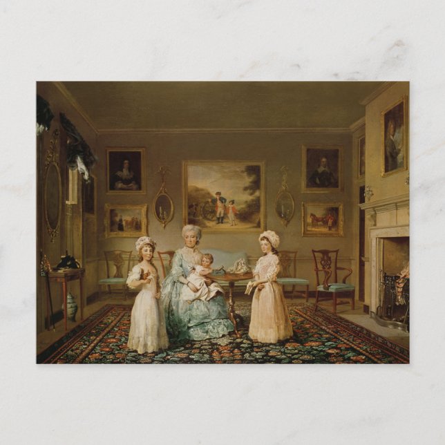 Mrs Congreve and her children Postcard (Front)