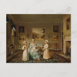 Mrs Congreve and her children Postcard