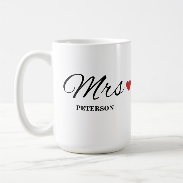 MRS Custom Couple Mug Wedding Mug Anniversary (Left)