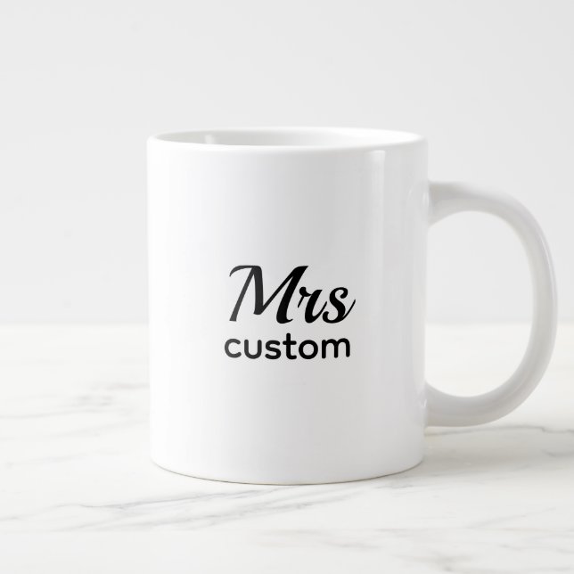Mrs Custom Personalized Name Mug–Classic Minimalis Large Coffee Mug (Right)