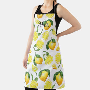 Mrs. Cute Lemon Pattern Paper Plates Apron