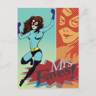 Mrs Eaves - Superhero at Large Postcard