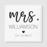 Mrs. Elegant Custom Name Wedding New Couple Gift Magnet<br><div class="desc">Mrs. Elegant Custom Name Wedding New Couple Gifts!</div>