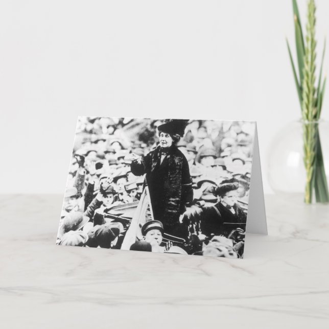 Mrs Emmeline Pankhurst  Addressing a Crowd Card (Front)