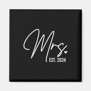 Mrs. Est. 2024 Just Married Wedding For Her Mr &am Magnet