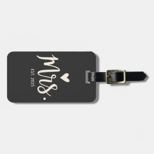 Mrs Est. 2025 Husband Bride Engagement Wedding Luggage Tag