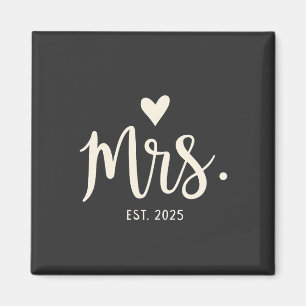 Mrs Est. 2025 Husband Bride Engagement Wedding Magnet