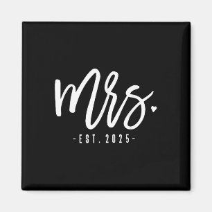Mrs. Est. 2025 Just Married Wedding Couples Mr &am Magnet