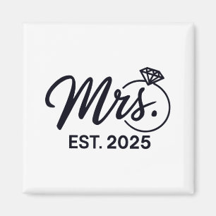 Mrs. Est. 2025 Just Married Wedding Couples Mr And Magnet