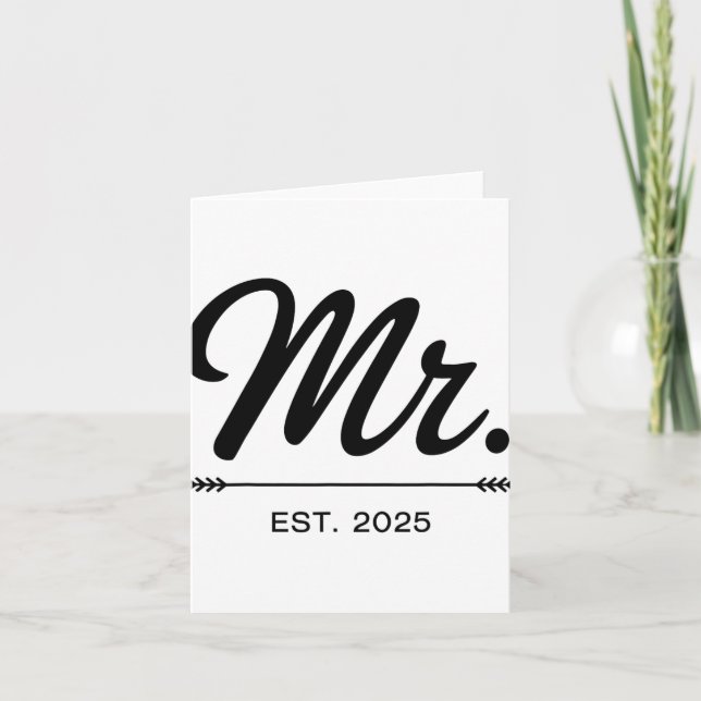 Mrs. Est. 2025 Just Married Wedding Party Mr And M Card (Front)