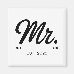 Mrs. Est. 2025 Just Married Wedding Party Mr And M Magnet