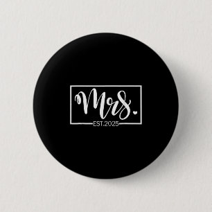 Mrs. Est. 2025 Just Married Wedding Wife Mr &amp;  6 Cm Round Badge