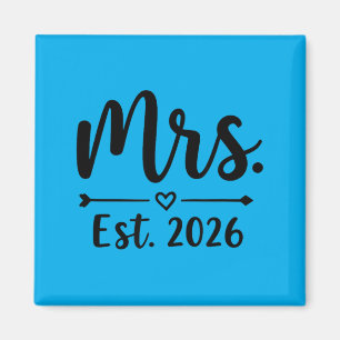 Mrs Est 2026 Married Honeymoon Mr And Mrs Wedding Magnet