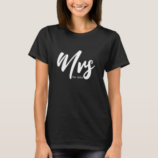 Mrs Est Wedding Year Custom Bridal Design T-Shirt