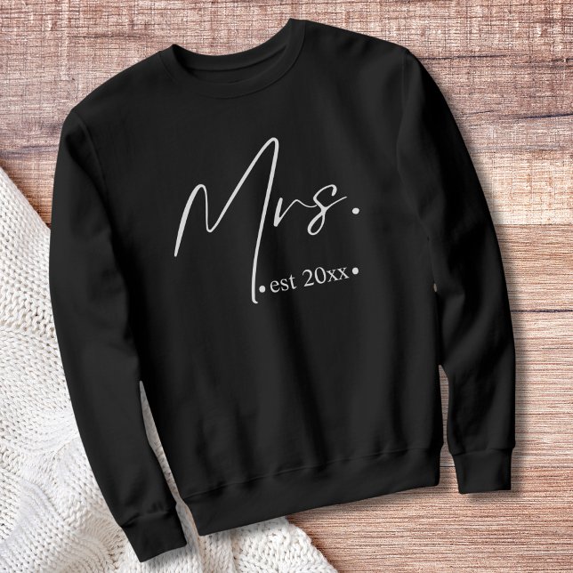 Mrs established Newlywed or Engagement  Sweatshirt (Creator Uploaded)