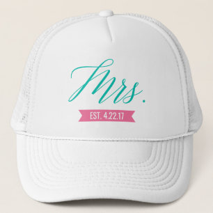 Mrs. Established Personalised Date Bride Trucker Hat