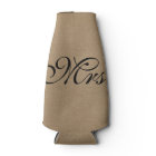 Mrs. faux linen burlap rustic chic initial jute