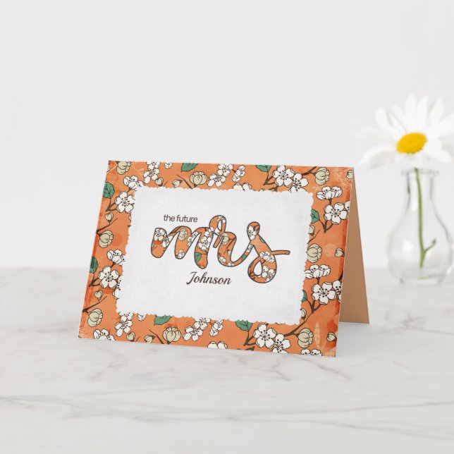 Mrs. Floral Bridal Card for Shower (Small Plant)