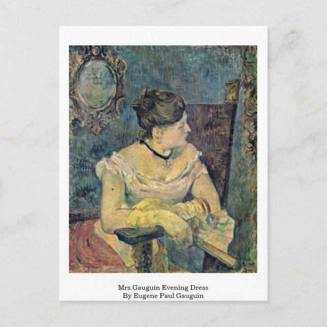 Mrs.Gauguin Evening Dress By Eugene Paul Gauguin Postcard (Front)