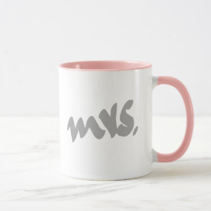 Mrs. Gifts For Her Mother's Day Grey White Pink Mug